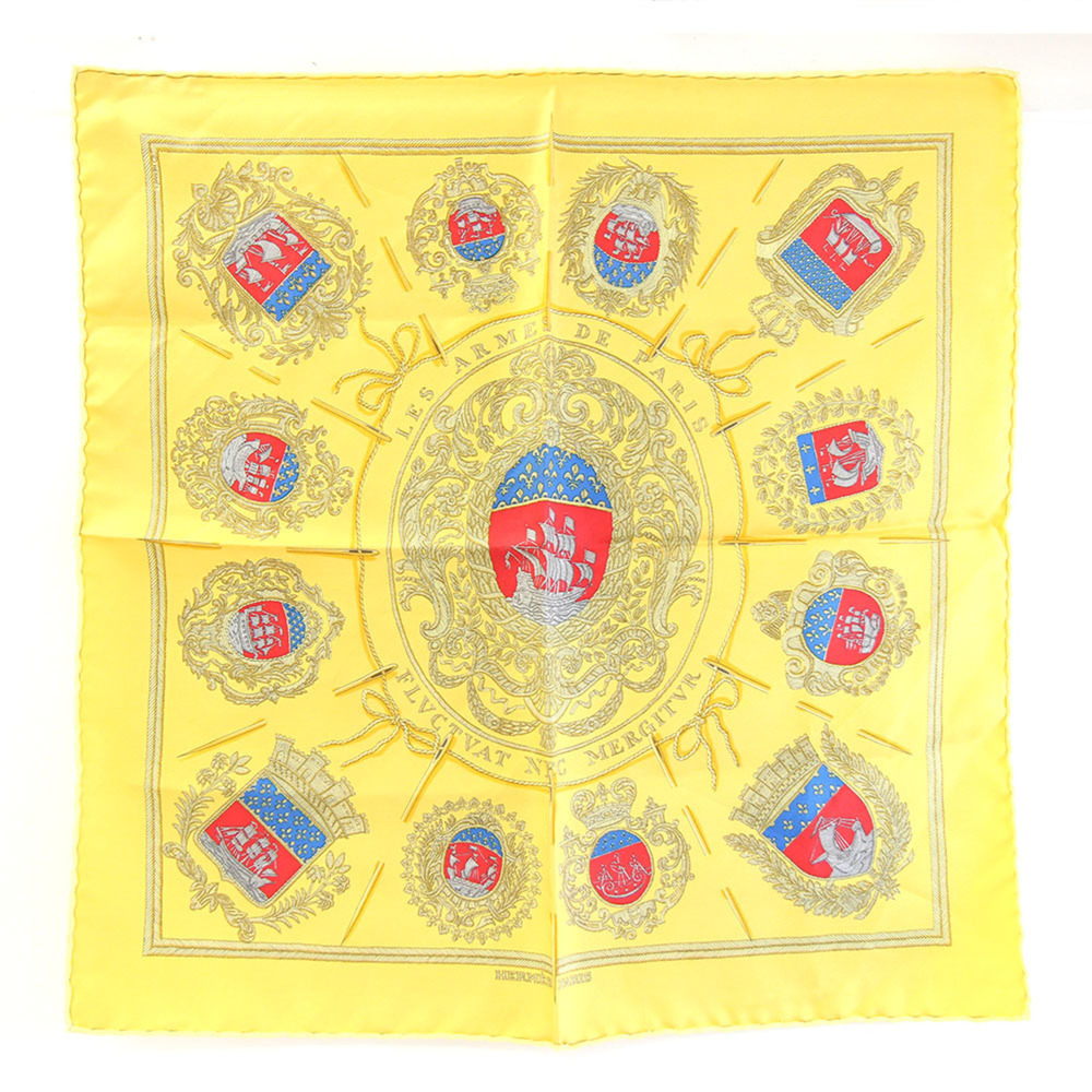 Hermes Scarf/Muffler, Carre 42, Les Armes de Paris (Parisian Coat of Arms), Y...